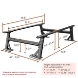 Measurement chart of a aluminum ladder rack system