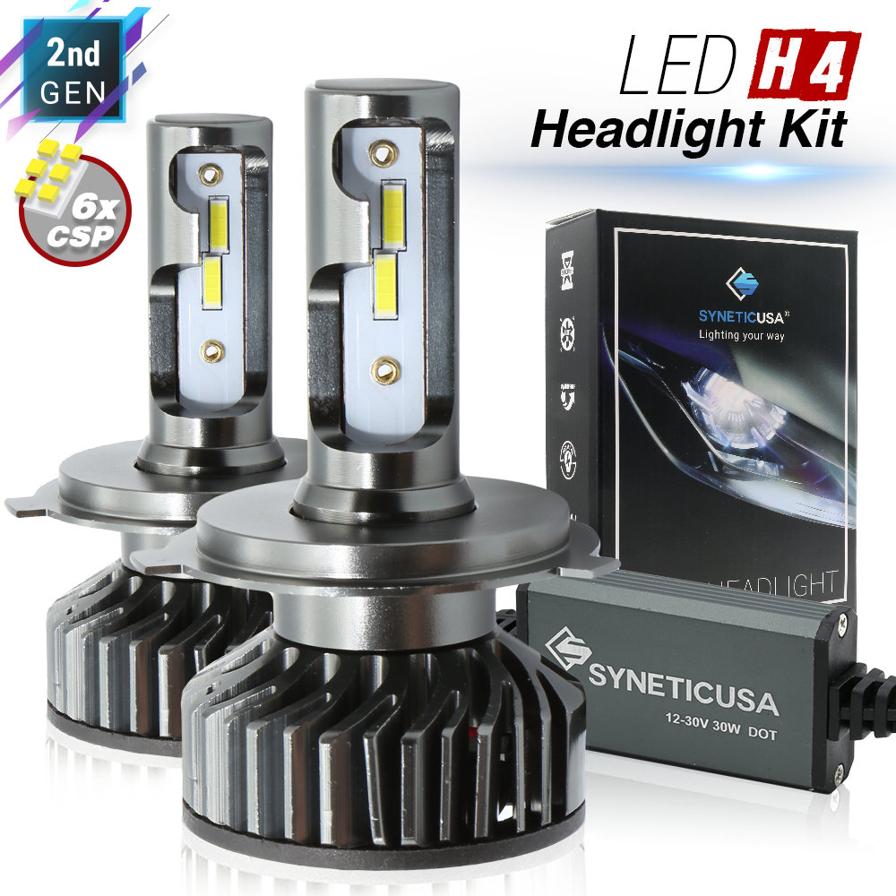 Syneticusa H4 Headlight Lights LED Headlight Bulbs, 27W 6000K CSP – JCwin  Auto