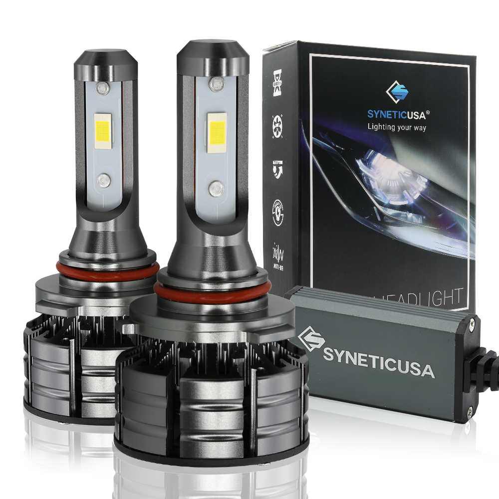 Z2 series 9005 headlight bulbs with packaging on a white background