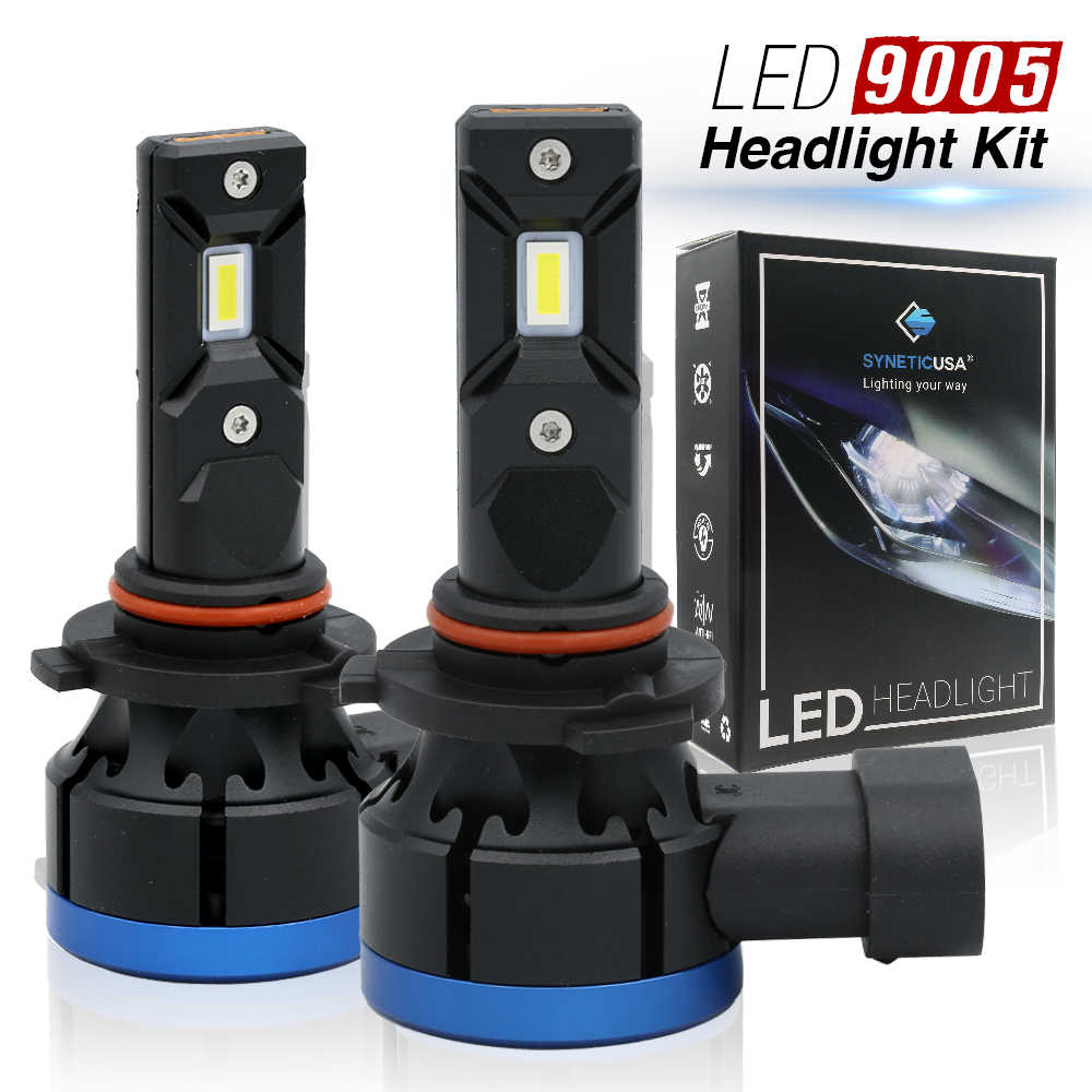 LED 9005 headlight kit with packaging on a white background
