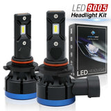 LED 9005 headlight kit with packaging on a white background