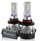 Two 9005 hb3 z8 series headlight bulbs with Synetic USA branding on a white background