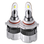 Two 9005 z7 headlight bulbs on a white background