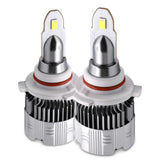 Two 9005 z7 headlight bulbs on a white background
