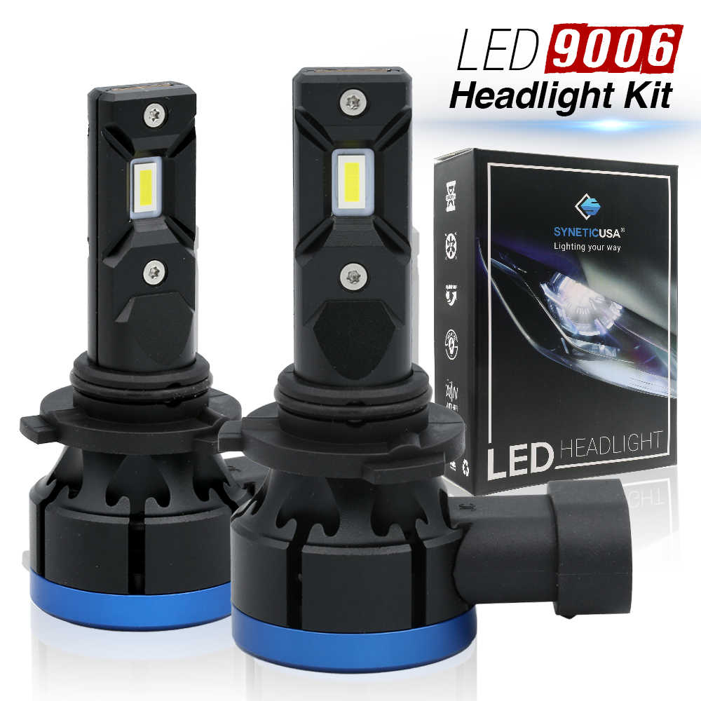 LED 9006 headlight kit with packaging on a white background