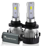 Two 9006 Z8 series headlight bulbs with Synetic USA branding on a white background