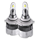 Two LED 9006 z7 light bulbs on a white background