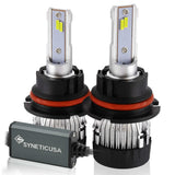 Two 9007 led z8 series headlight bulbs with Synetic USA logo on a white background