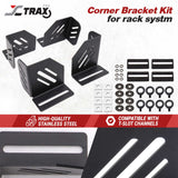 Corner bracket kit for rack system with Strax logo on a white background