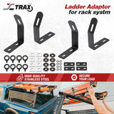 Trax ladder adaptor for rack system with high-quality stainless steel on a white background
