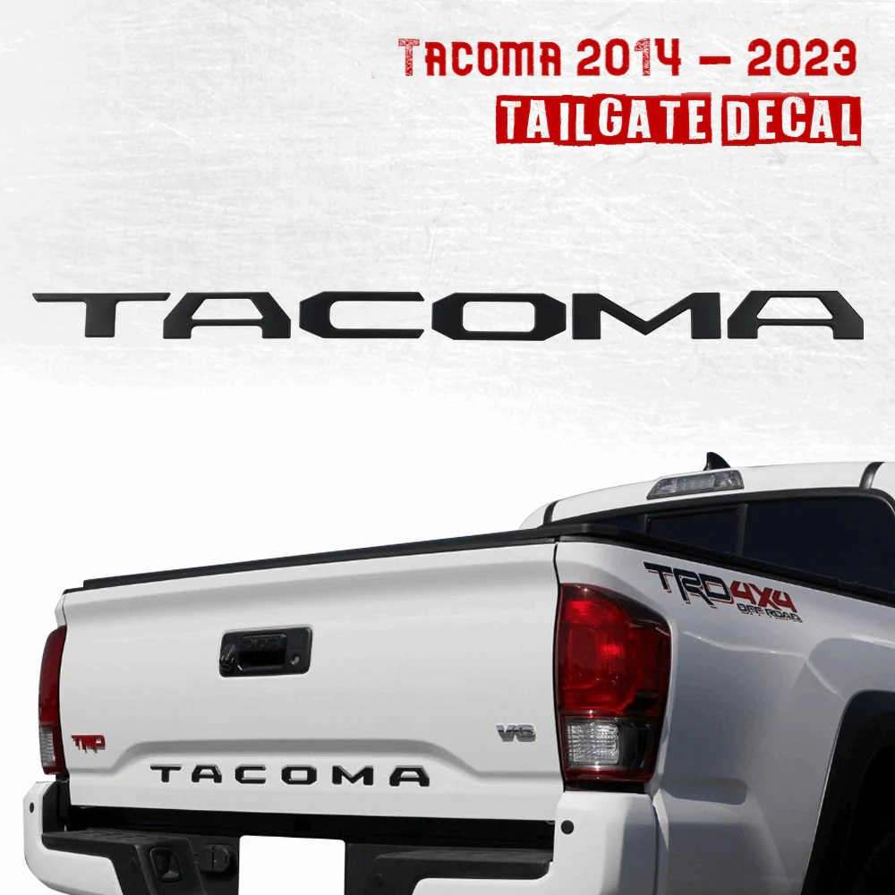 Matte Black Decal Plastic Tailgate Letter ABS Inserts - Tacoma