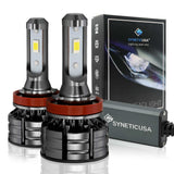 SYNETIC USA z2 series H11 headlight bulbs with packaging on a white background