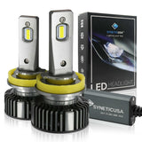 H11 H9 H8 LED headlight bulbs with packaging on a white background
