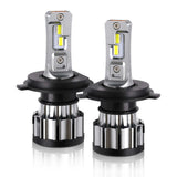 Two H4 headlight bulbs on a white background