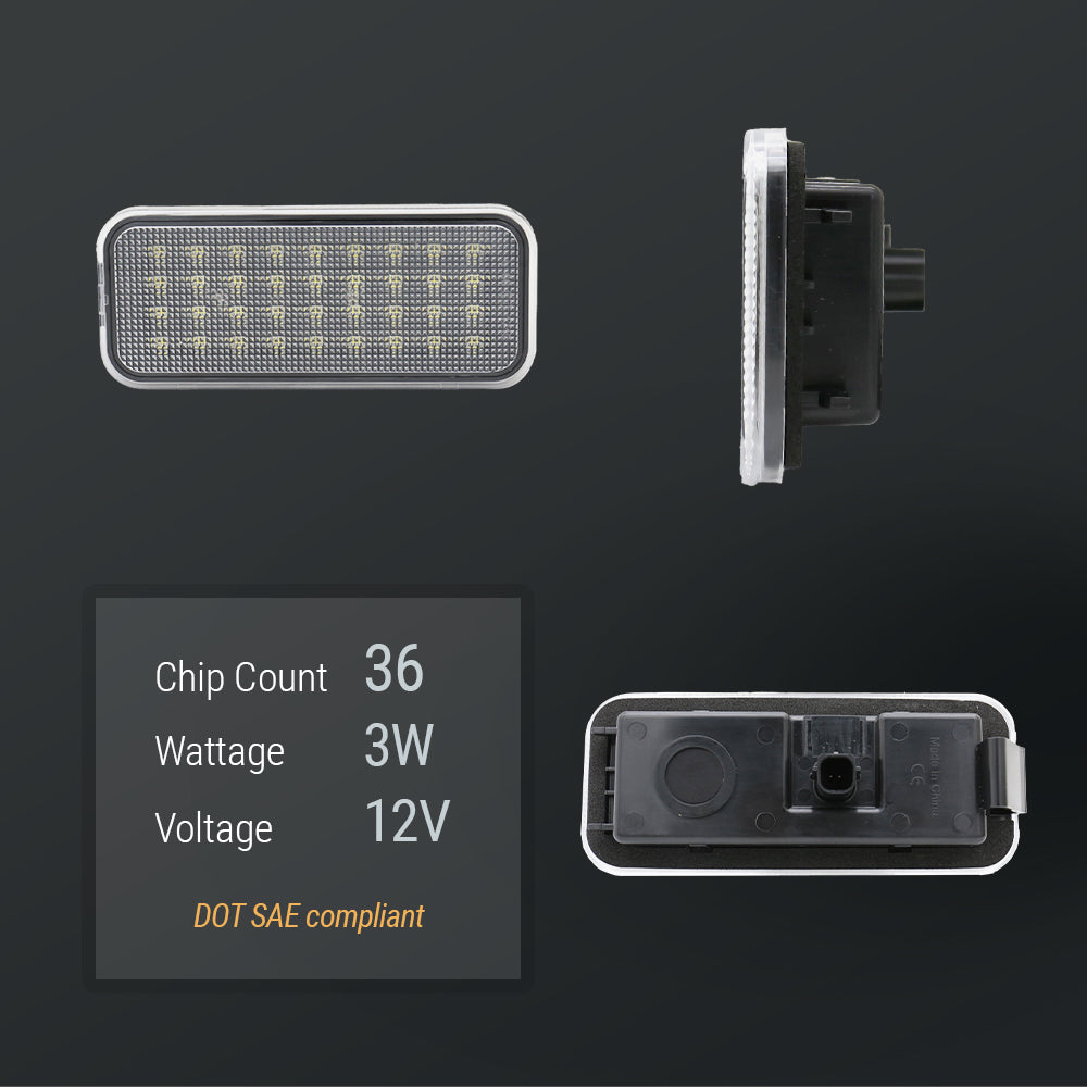 36-LED 3W 12V DOT SAE compliant license plate light for Ford, Ram, Tacoma, Tundra, Silverado