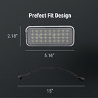LED light bar with perfect fit design, 5.16" x 2.18", 15" wiring harness for trucks