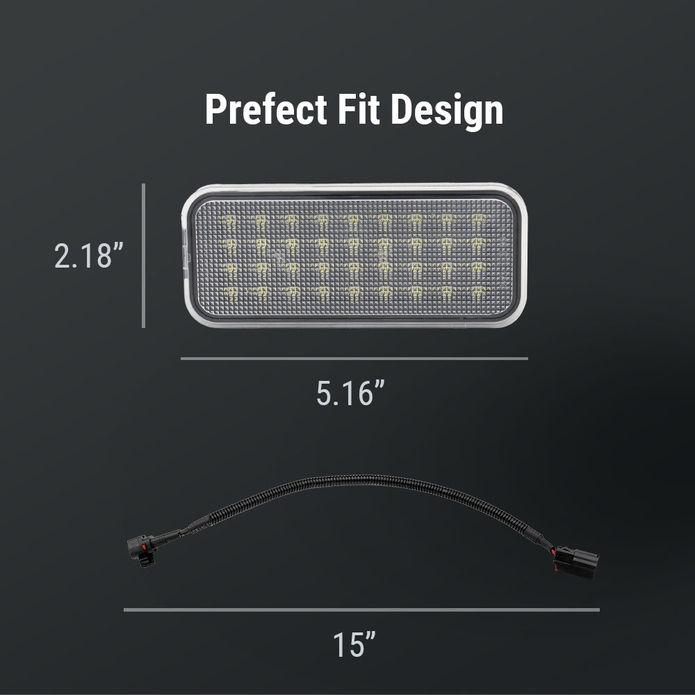 LED light bar with perfect fit design, 5.16" x 2.18", 15" wiring harness for trucks