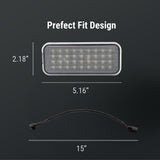 LED light bar with perfect fit design, 5.16" x 2.18", 15" wiring harness for trucks