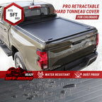 Chevrolet truck with a pro retractable hard tonneau cover on a light background