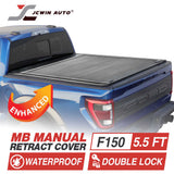 blue ford truck installed mb retractable tonneau cover branding JCWIN AUTO