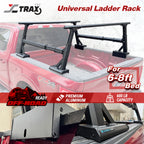 Bolt-On Universal Aluminum Fully Adjustable Truck Bed Ladder Rack