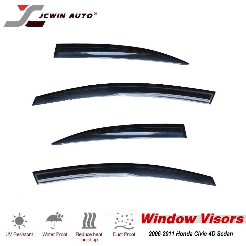 Smoke Window Visor Sun Shade Vent For Honda Civic 2006-2011