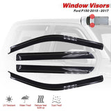 Smoke Window Visor Sun Shade Vent For 2015 - 2017 F-150 Super Crew Cab