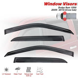 Window visors for Dodge Ram 1500 2009-2018 Crew Cab with product features listed.
