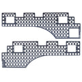 Two stainless steel MOLLE panel for F-150 with grid patterns on a white background
