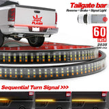 Tailgate bar with flash LED lights on a white background