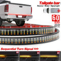 Tailgate bar with reverse, brake, and signal light features on a white background