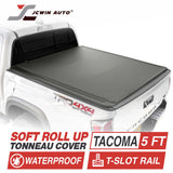 Soft roll up tonneau cover for Toyota Tacoma 5 FT with JCWin Auto branding.
