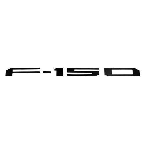 Black F-150 emblem badge for Ford truck tailgate or side panel, automotive accessory