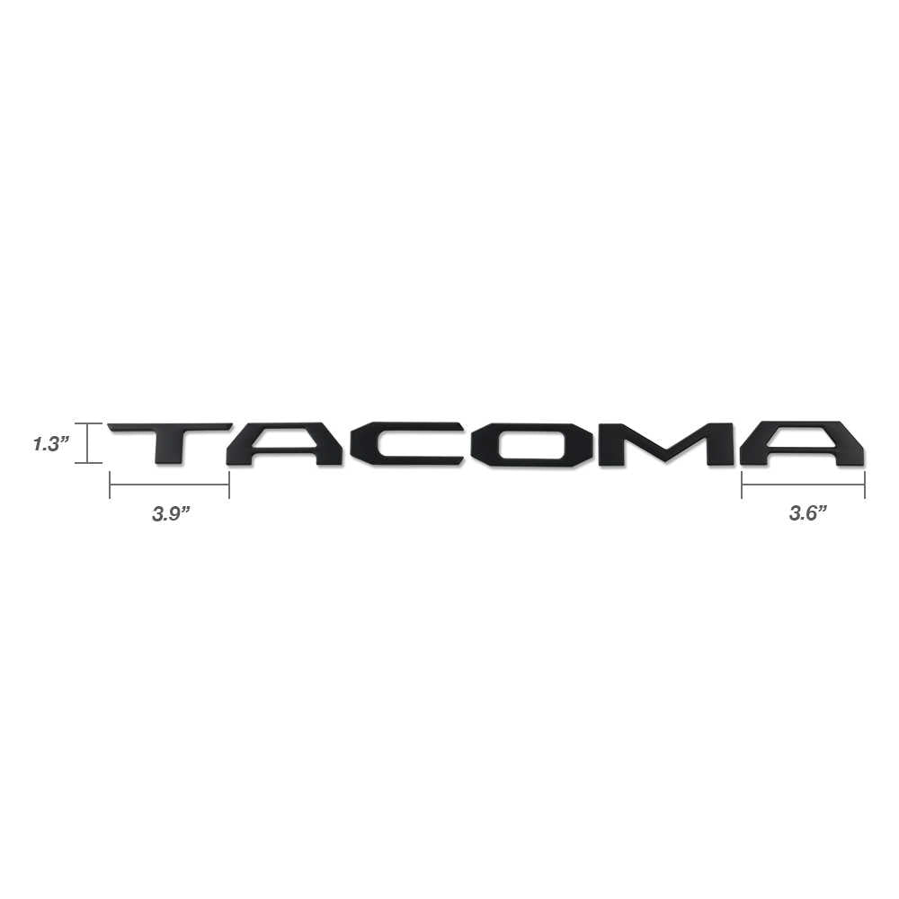 Matte Black Decal Plastic Tailgate Letter ABS Inserts - Tacoma