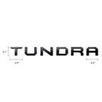 Black Tundra emblem badge for Toyota Tundra truck, 2.1" height, 2.9" width