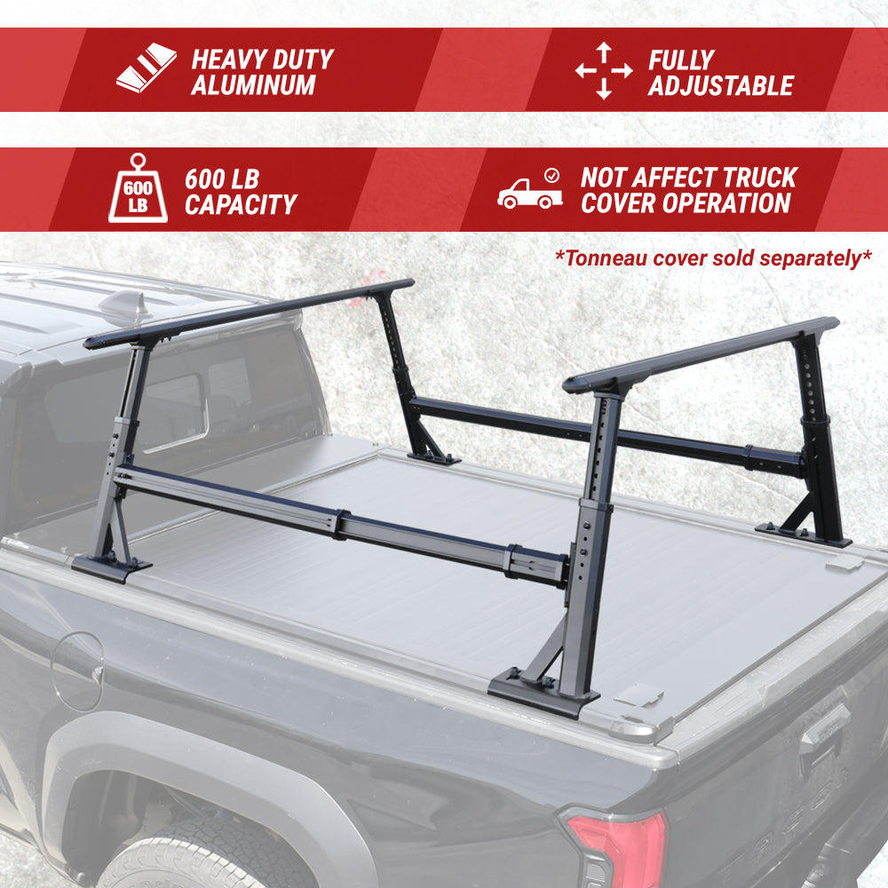R1L Heavy Duty Aluminum Ladder Rack for Retractable PRO Series Truck Bed Cover (for 6ft - 6.8ft Bed)