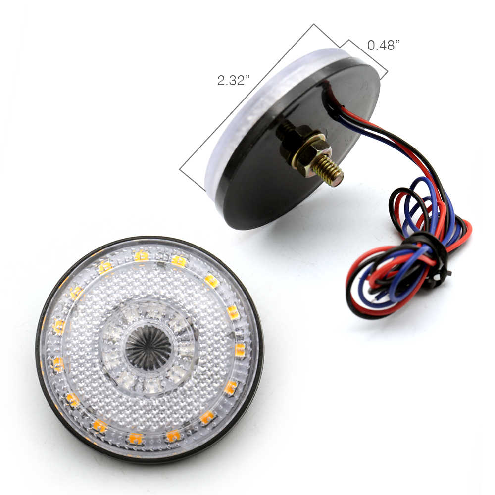 2 PCS - LED Side Marker Warning Lights Red-Amber Dual Color