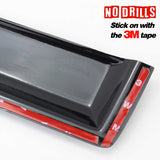 Black plastic strip with red 3M tape on a white background, featuring text 'No Drills Stick on with the 3M tape'.