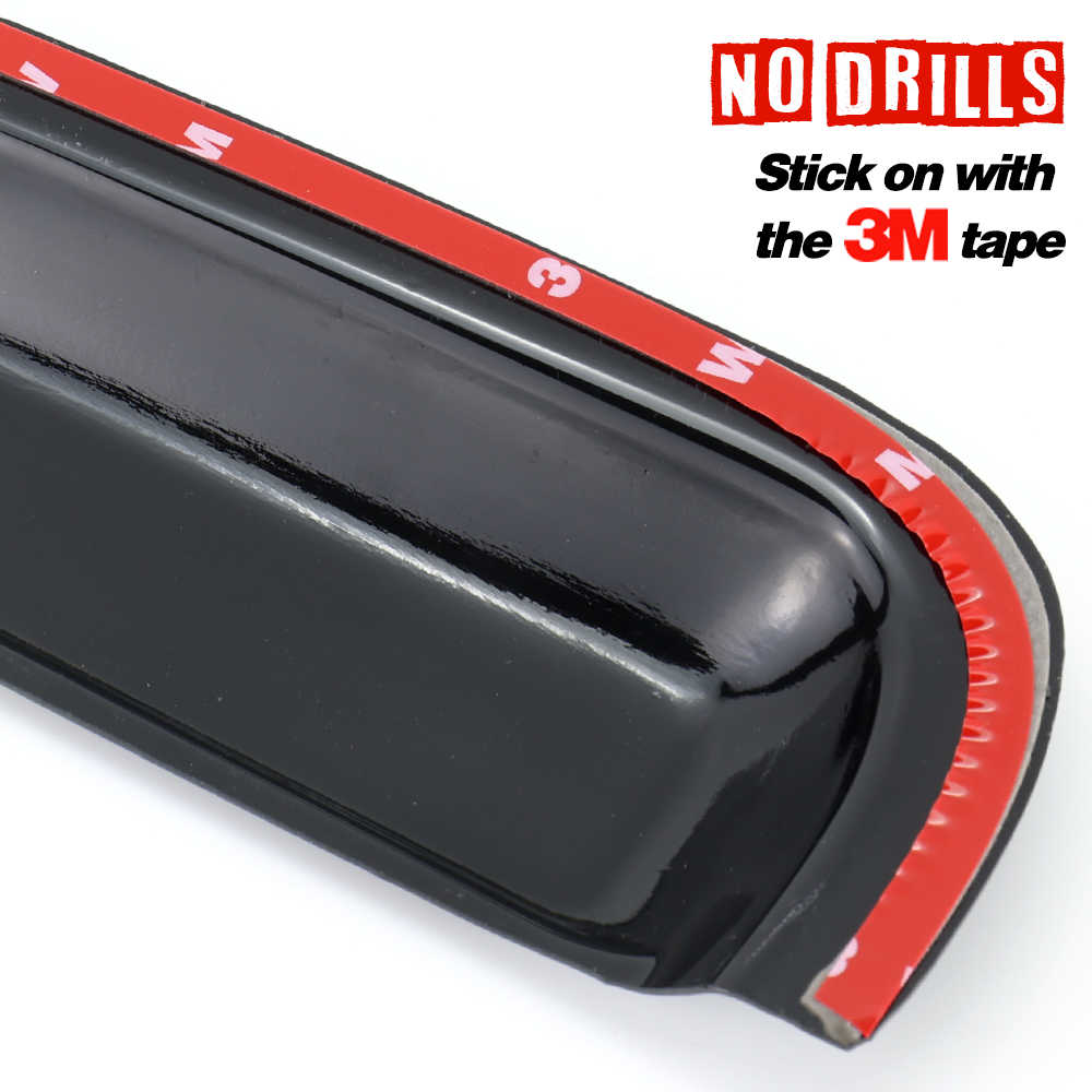 Black car spoiler with red 3M tape on a white background