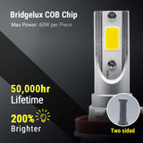 LED light bulb with Bridgelux COB chip features on a dark background