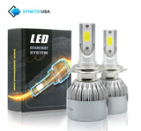 SYNETICUSA LED headlight system with packaging on a white background
