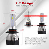 Car headlight bulb comparison with halogen bulb on a white background