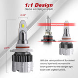 z7 headlight bulb design comparison with halogen bulb on a white background
