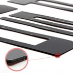 Black automotive trim strips with adhesive backing for truck styling and protection