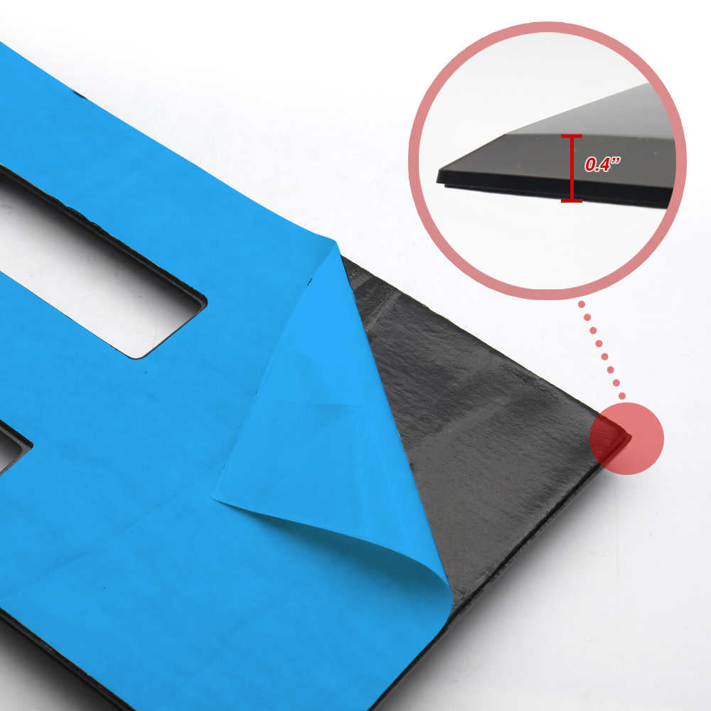 0.4-inch black automotive trim with blue backing, ideal for truck parts and accessories