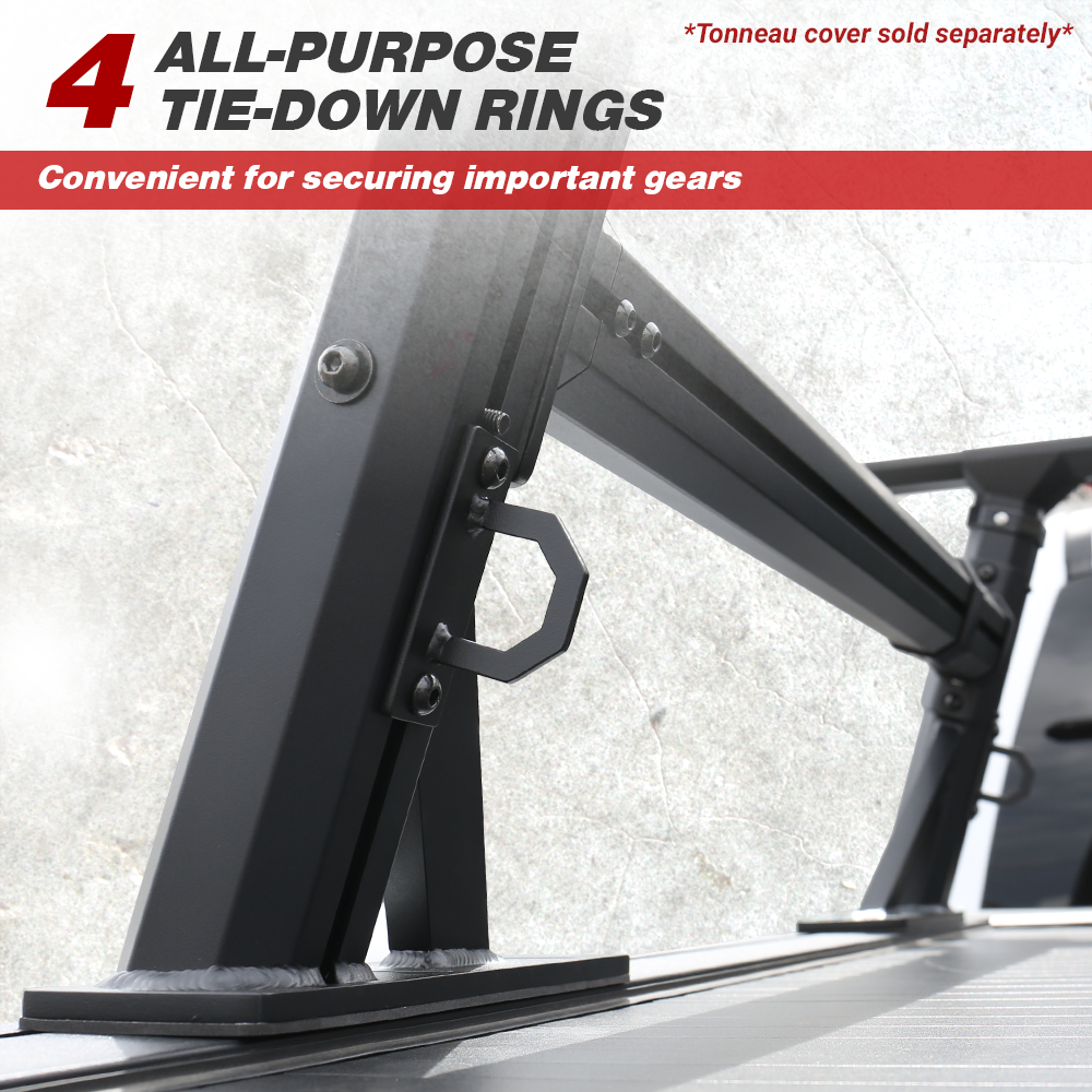 R1S Heavy Duty Aluminum Ladder Rack for Retractable PRO Series Truck Bed Cover