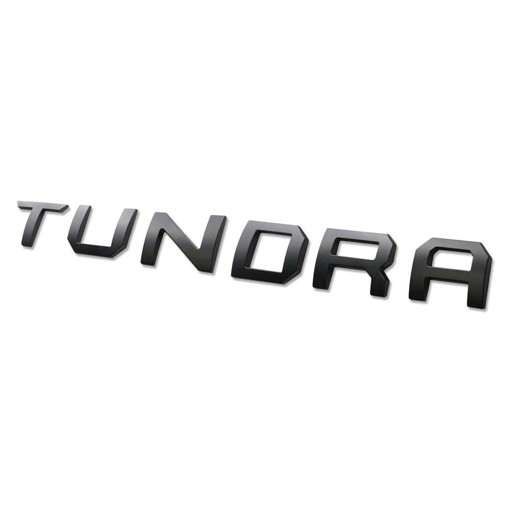 Black Tundra emblem badge for Toyota truck tailgate or grille, compatible with Tundra models