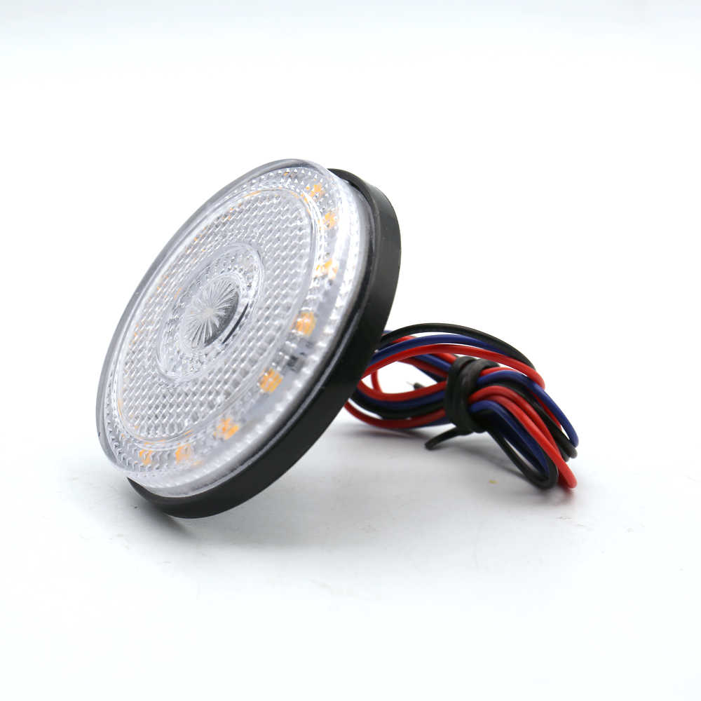 2 PCS - LED Side Marker Warning Lights Red-Amber Dual Color