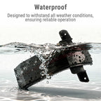 Waterproof device with water splashing around it on a light gray background