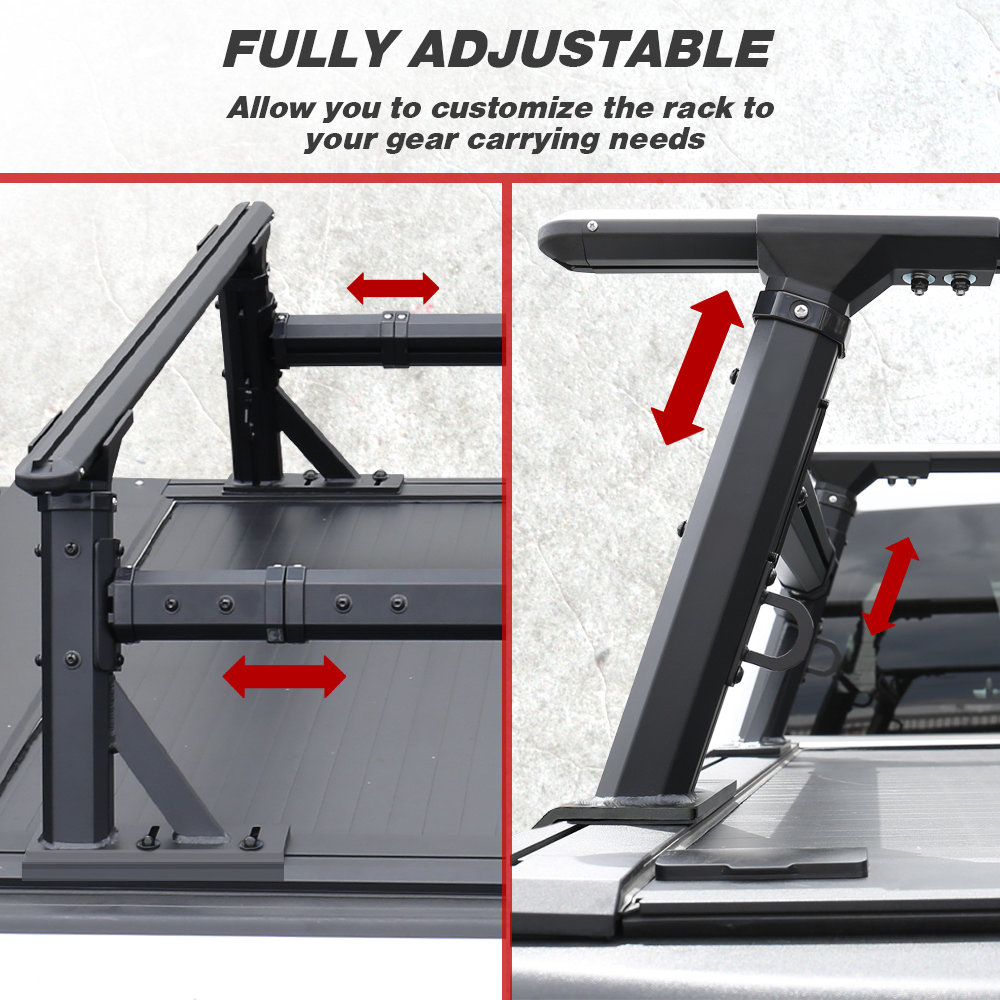 R1L Heavy Duty Aluminum Ladder Rack for Retractable PRO Series Truck Bed Cover (for 6ft - 6.8ft Bed)